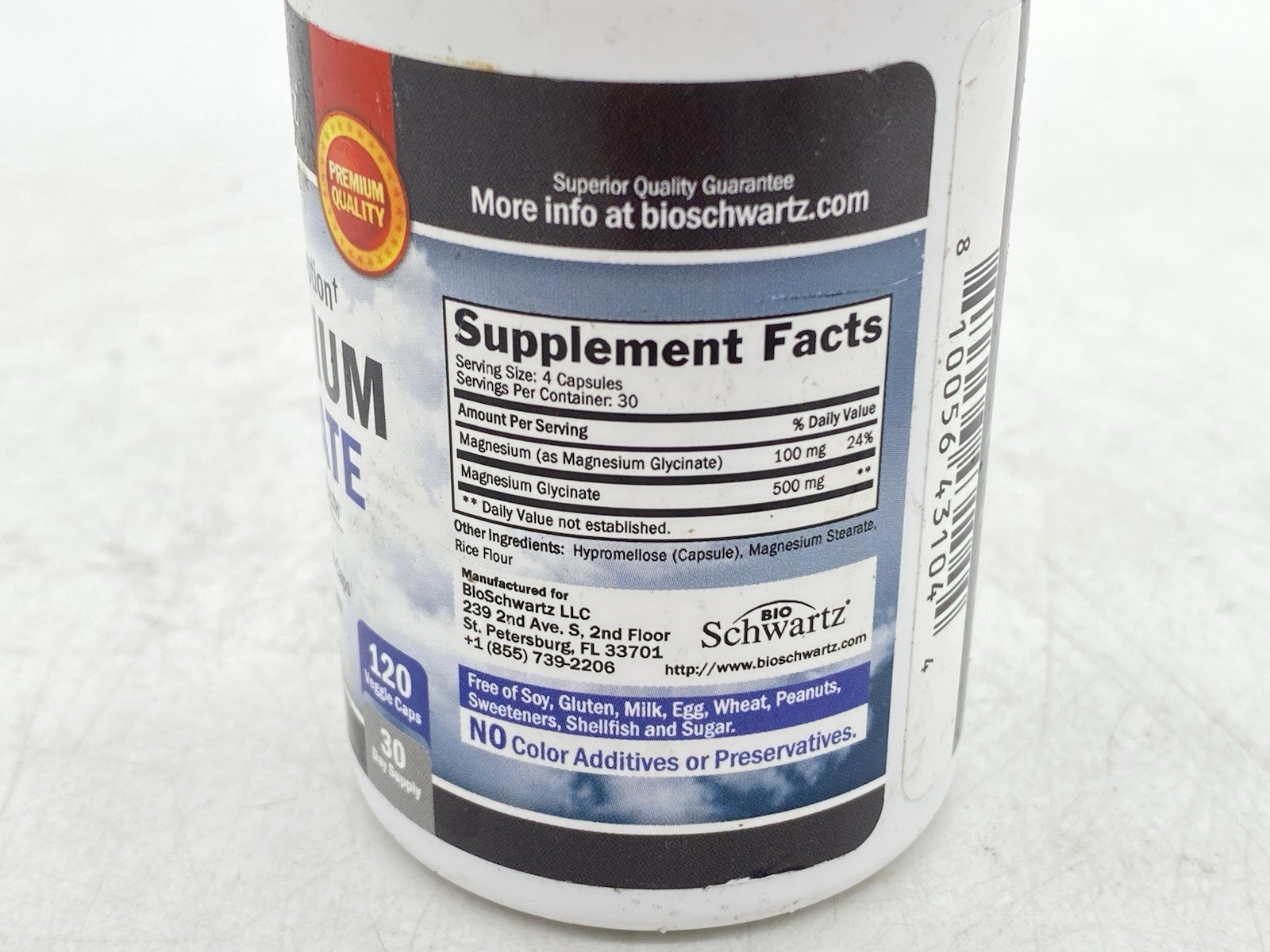 BioSchwartz Magnesium Glycinate 500Mg Capsules, Maximum Absorption Supplement