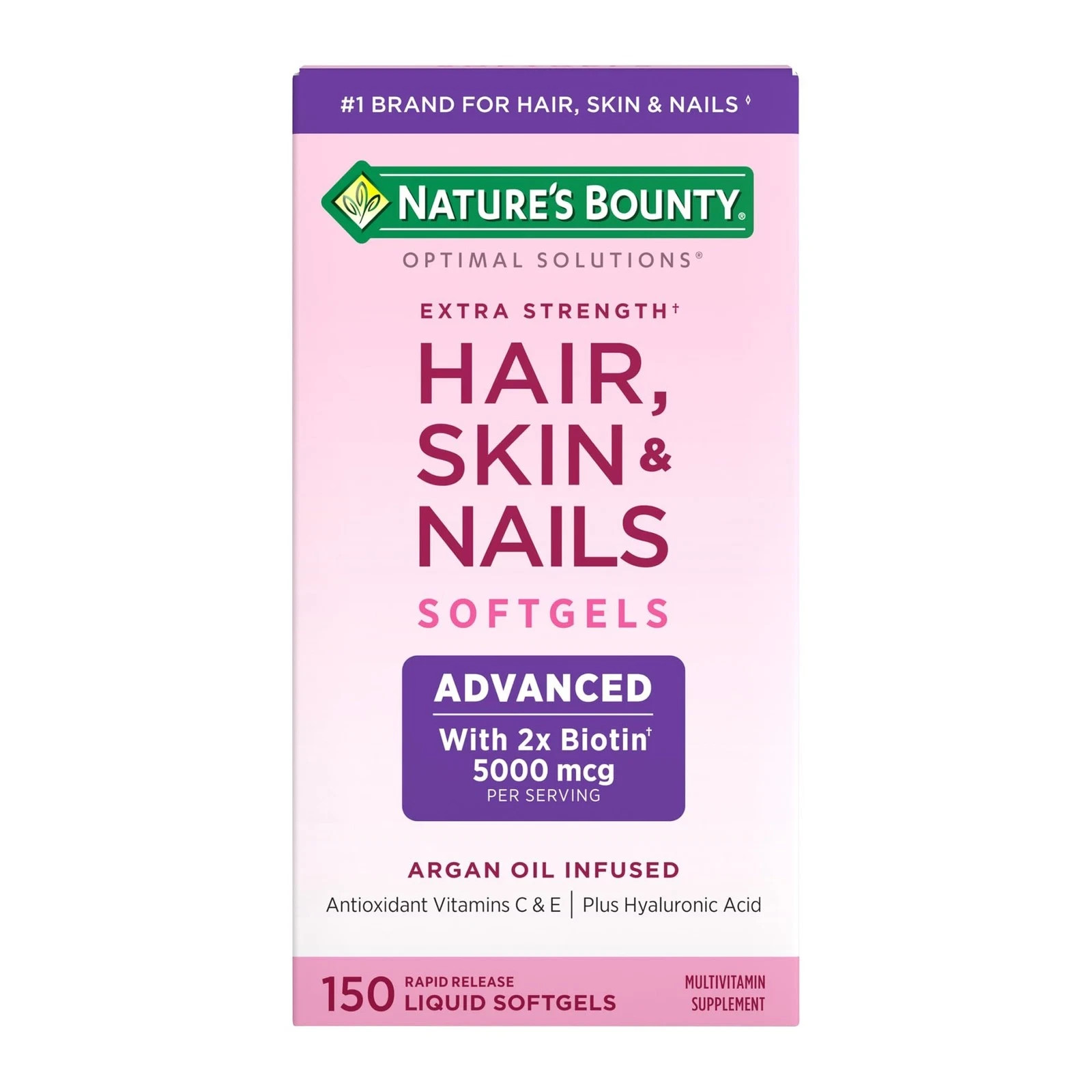 Nature’s Bounty Advanced Hair, Skin & Nails, Argan-Infused 150 Count