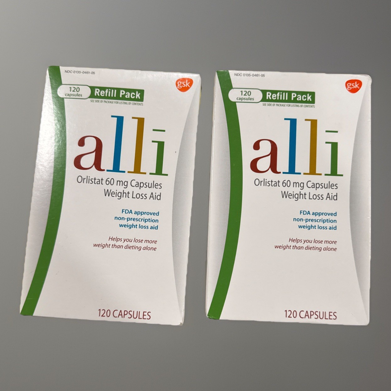 (2)~ New Weight Loss 60mg – Alli-120 Capsules Each Box Exp. 04/2027+.