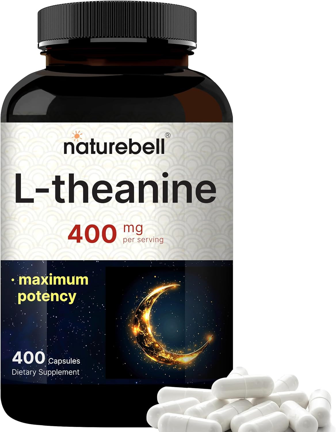 Double Strength L-Theanine 400mg, 400 Capsules, Relaxation & Sleep Support