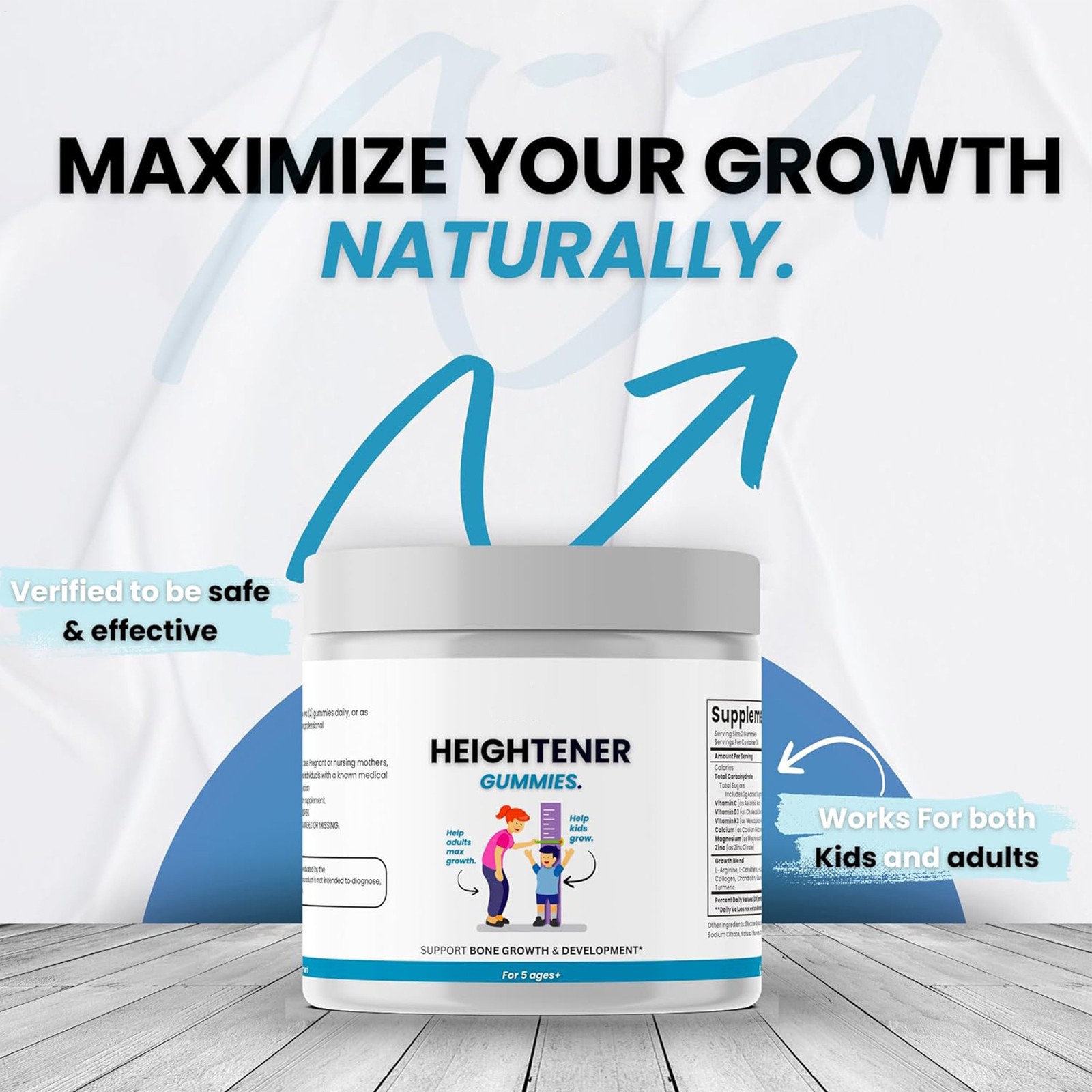 Heightener Gummies – Natural Height Growth Supplement for Kids, Teens and Adu