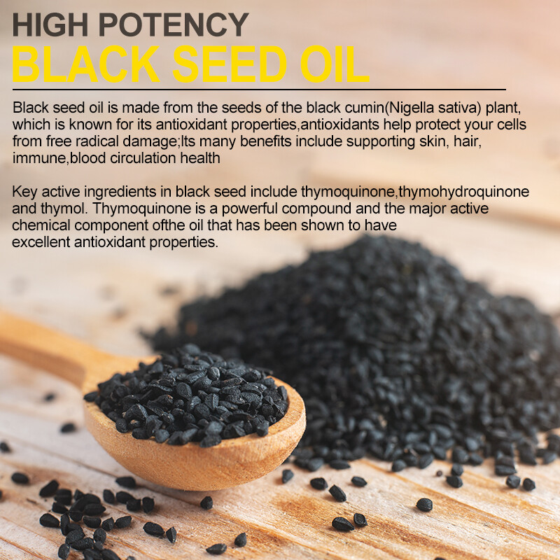 240 Black Seed Oil 1000mg – 100% Pure Organic COLD PRESSED Cumin Nigella Sativa