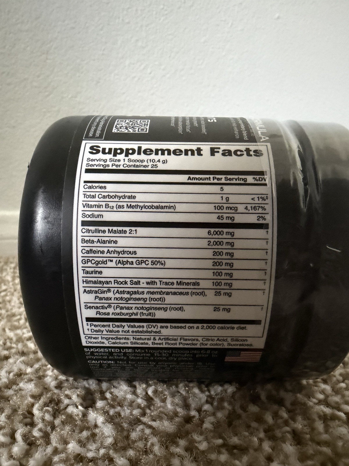 Bucked Up Blood Raz Pre-Workout Powder NSF Contents Certified 25 Servings 9.2 oz