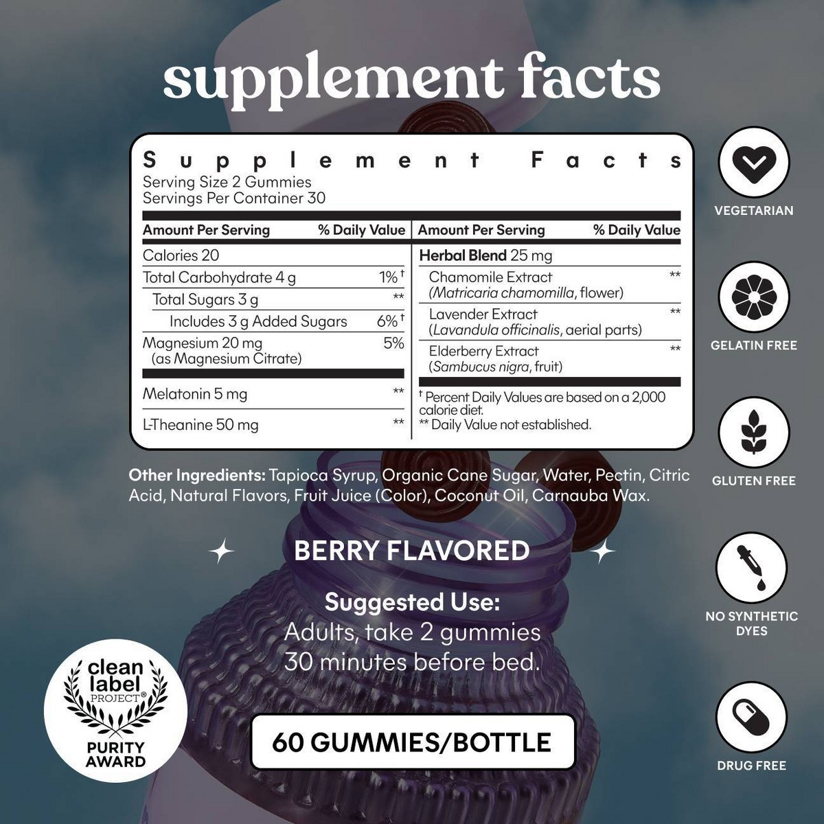 Lemme Sleep Gummies: Deep Slumber Aid with 5 mg Melatonin 60ct