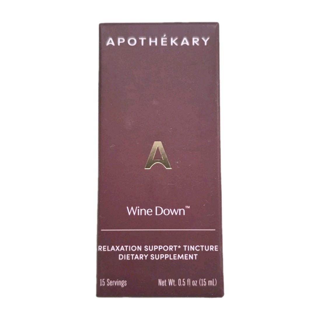 Apothekary Wine Down Relaxation Support Dietary Supplement SEALED 0.5oz Exp 9/28