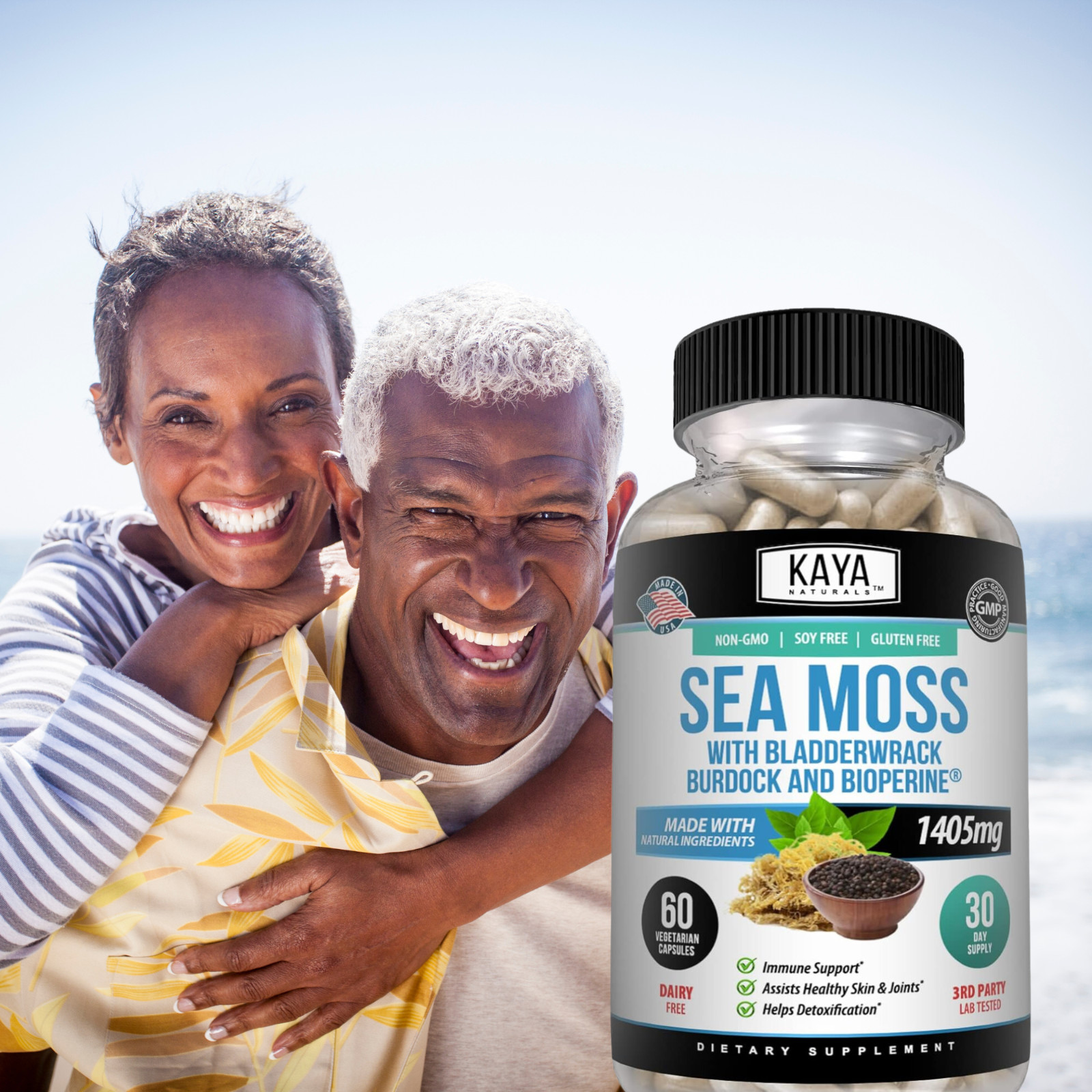 Organic Irish Sea Moss, Bladderwrack & Burdock, Thyroid & Immune Support