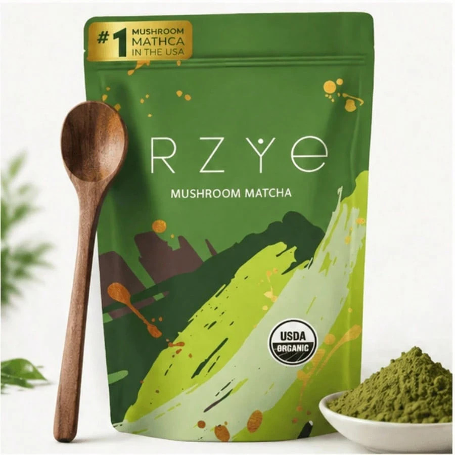 Organic Ryze Mushroom Matcha Powder 6 Mushroom Blend Focus Immunity 30 Servings