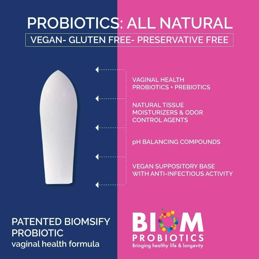 Vaginal Probiotic Suppository(30):FR-free,Vaginal pH & Odor Control, No Parabens