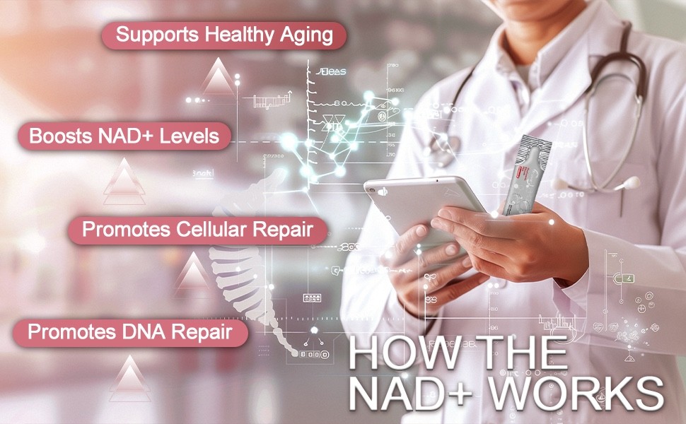 NAD+ Supplement 30pcs, Premium Nicotinamide Riboside & Resveratrol, DNA Repair