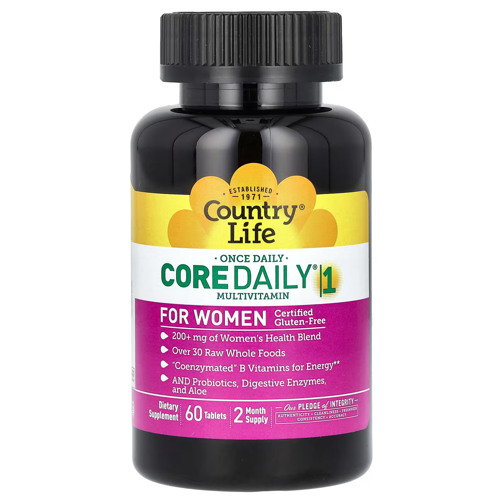 2 X Country Life, Core Daily-1 Multivitamin for Women, 60 Tablets-worldwide