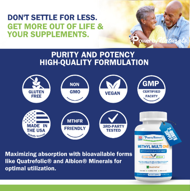 Vegan Methylated Multivitamin for Men and Women with Active Folate & Methyl B12
