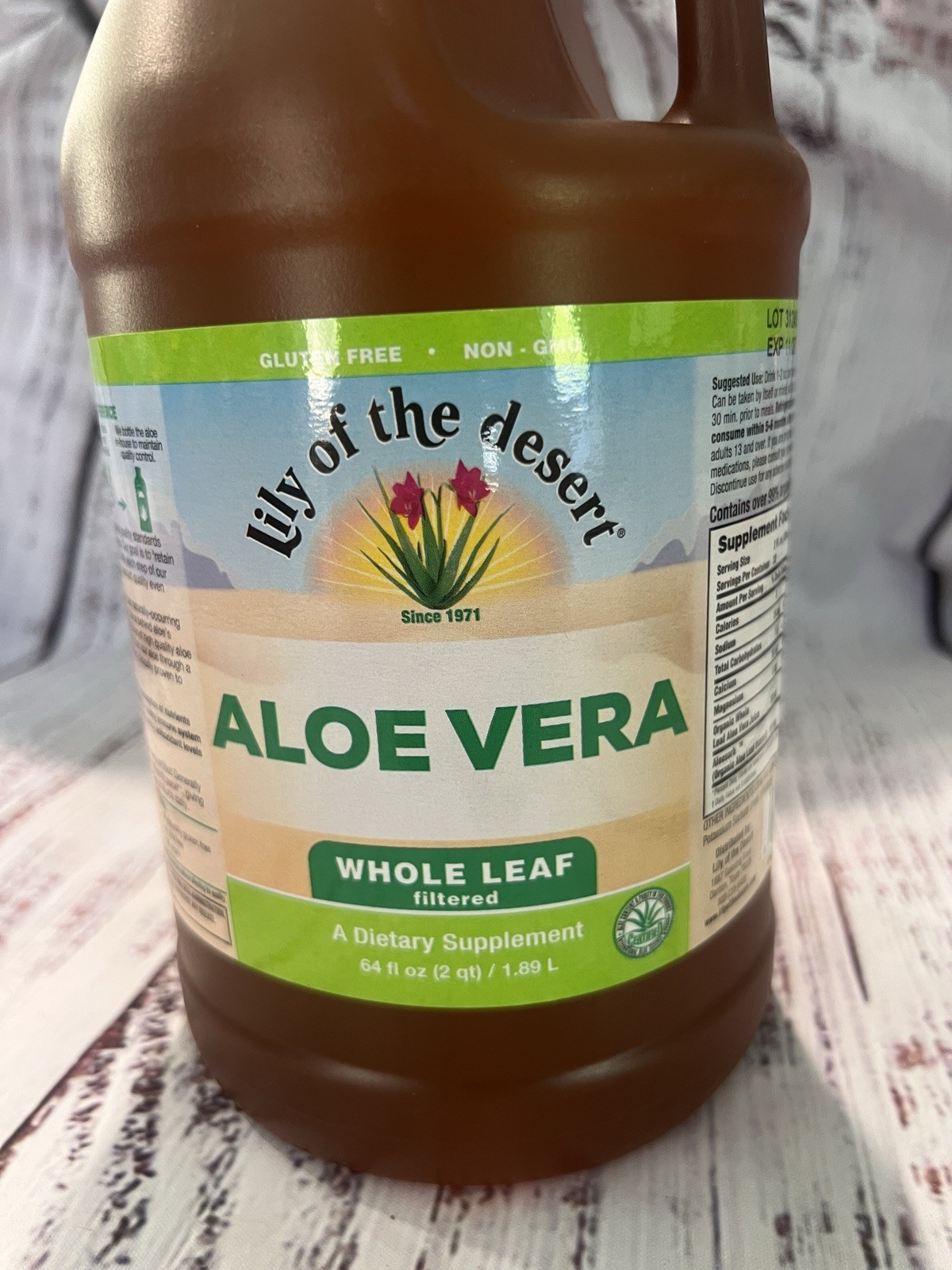 Lily of the Desert Aloe Vera Juice Whole Leaf Filtered Digestive Enzymes 64 oz