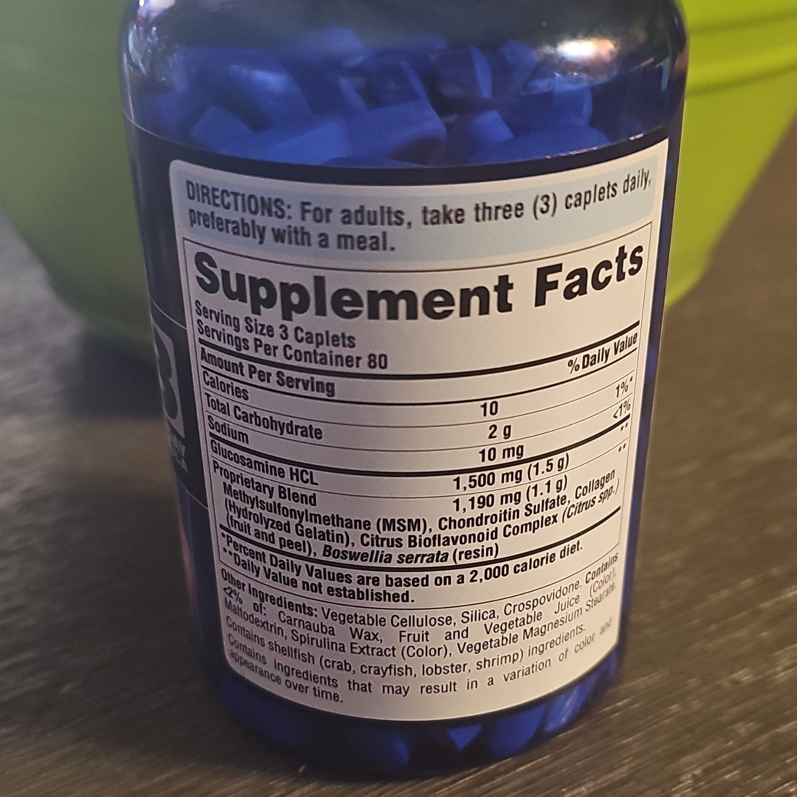 Puritan’s Pride Glucosamine Chondroitin MSM Joint Support 1500mg 240 Caplets