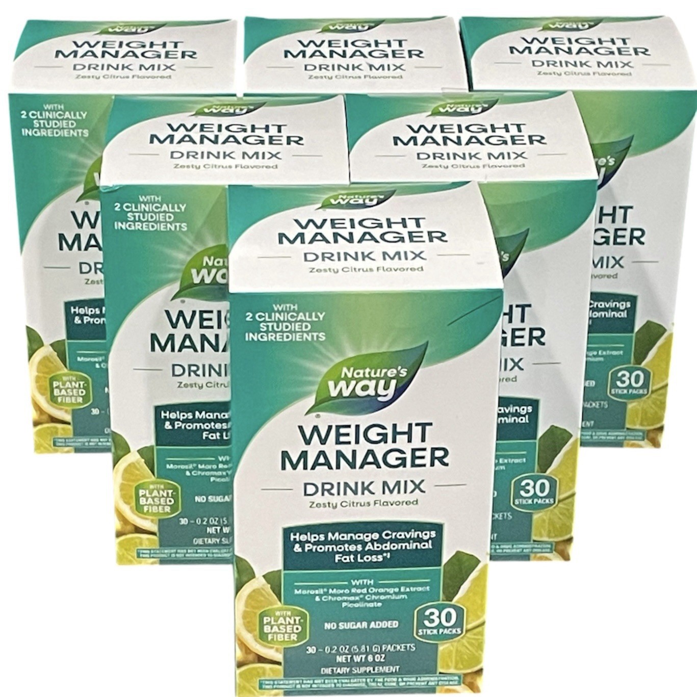 Natures Way Weight Manager Drink Mix Zesty Citrus 30ct Lot Of 6 Boxes Sealed