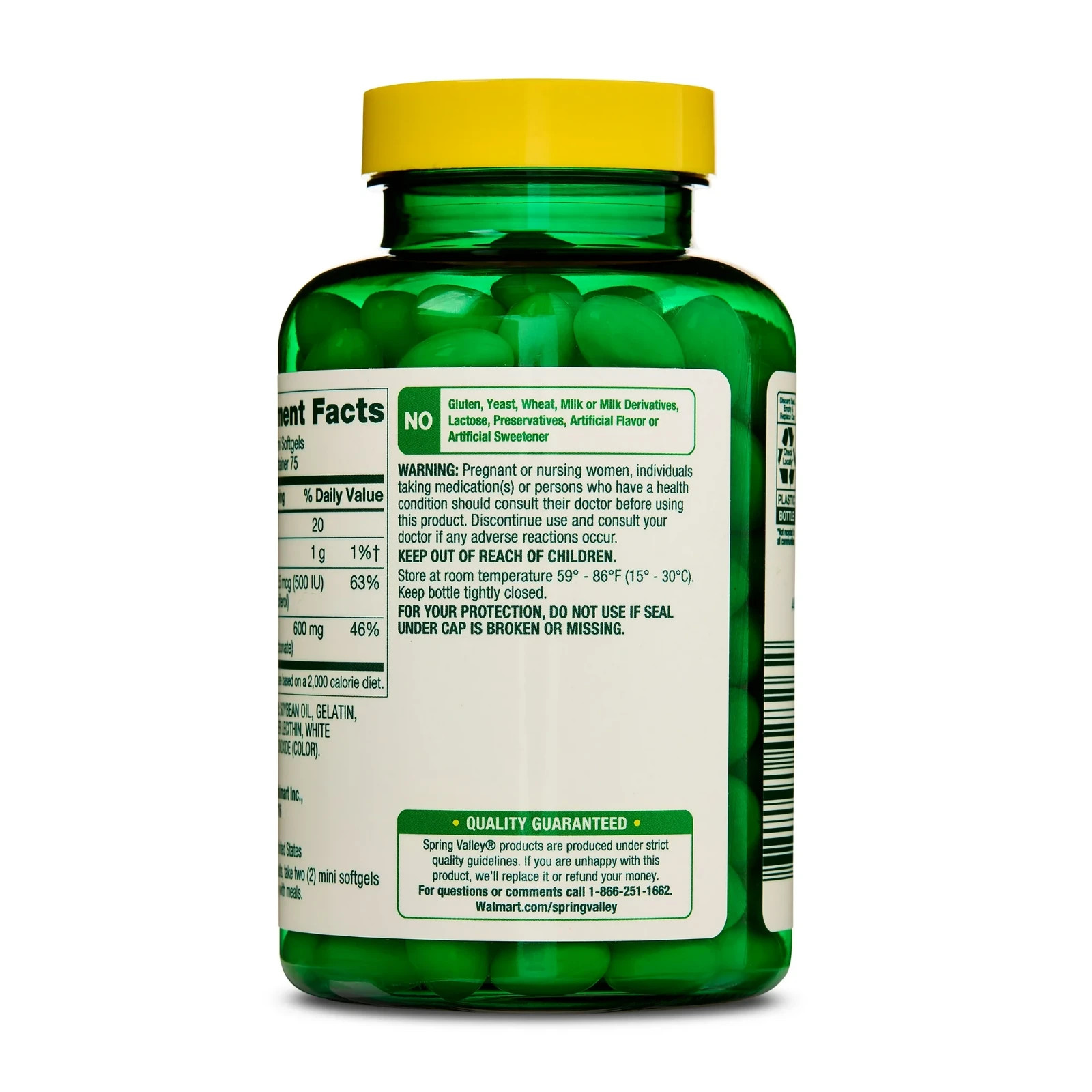 Spring Valley Calcium Plus Vitamin D3 Dietary Supplement 150 Mini Softgels