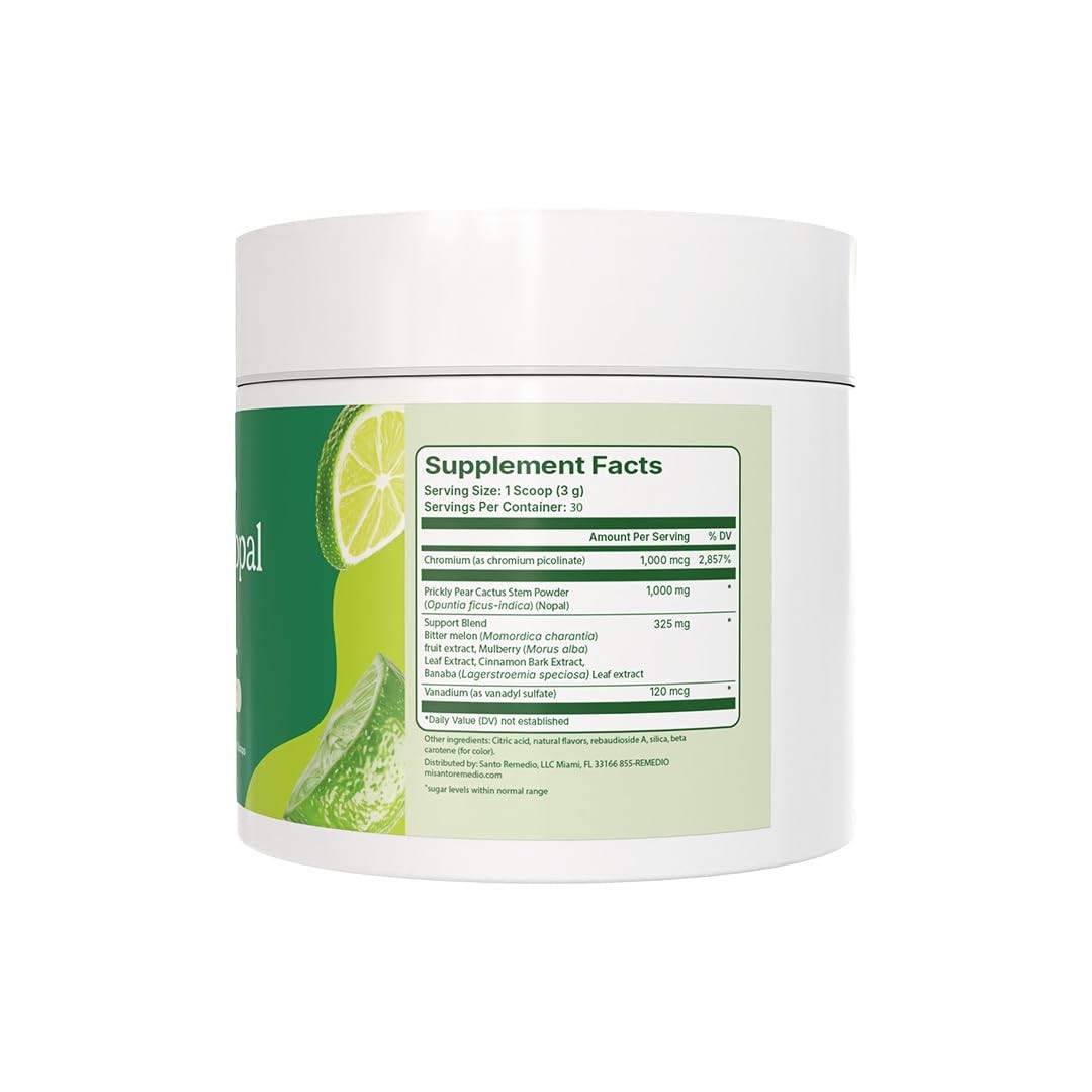 Santo Remedio Super Nopal Powder Lime Flavor Nopal Pear Formula Dietary