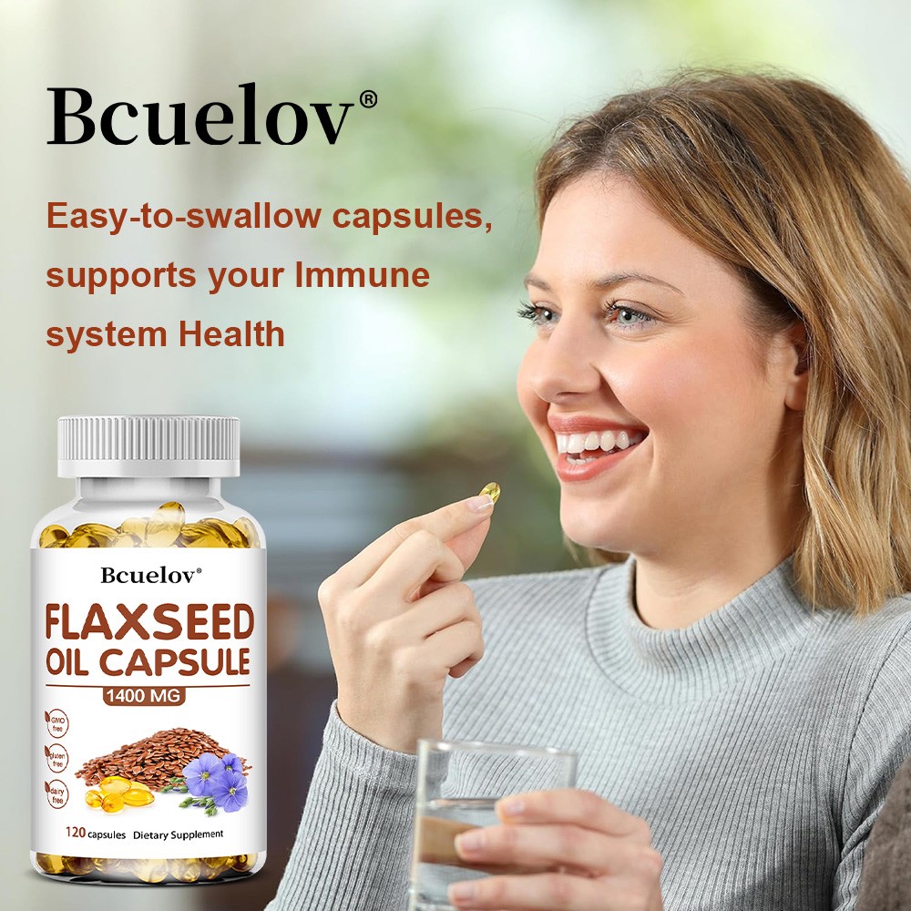 Flaxseed Oil Supplements Heart Health Enhance Immunity Improve Mood 120 Pills US