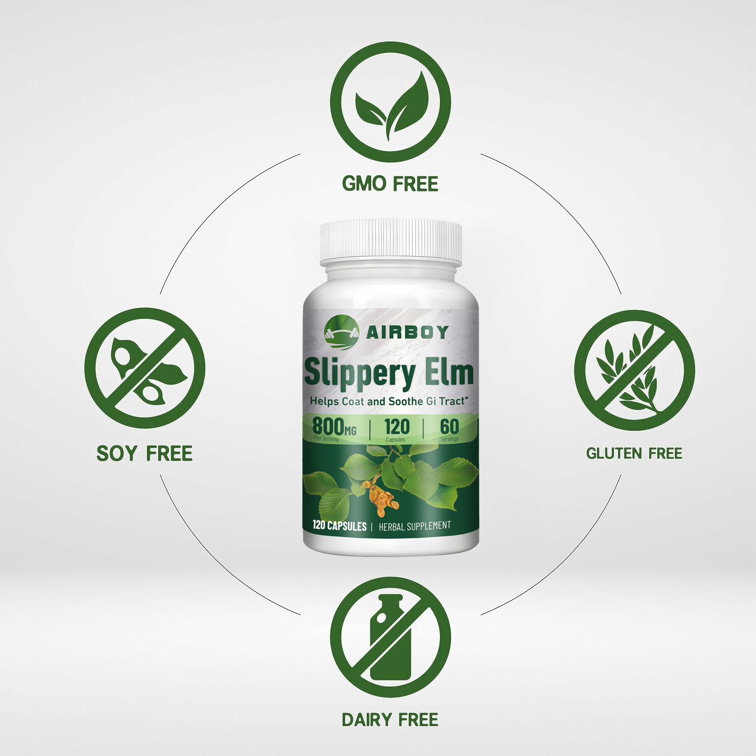 Slippery Elm-Support Digestive Health, Gut Health, Digestive Constipation Relief