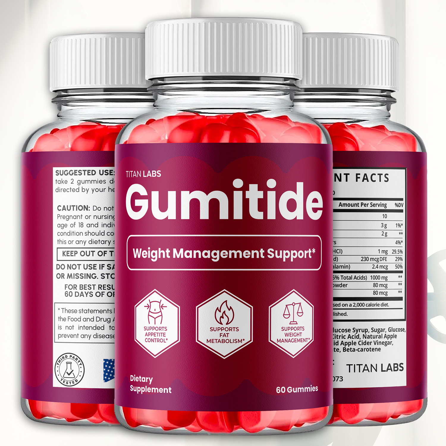 (5 Pack) Gumitide ACV Gummys 1000MG Advanced Gumi Tide Supplement 300 Gummies