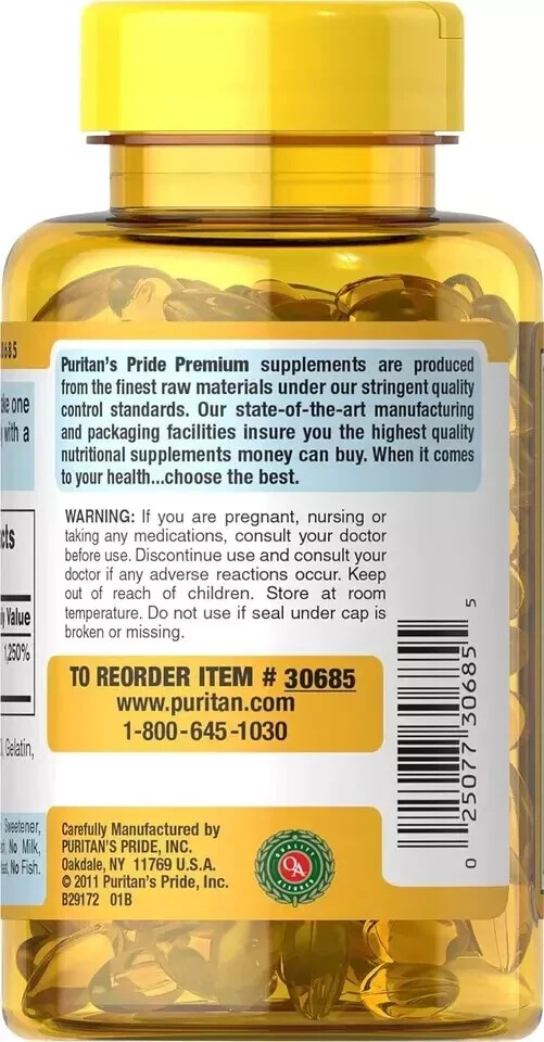 VITAMIN D3 Mega Potency PURITANS PRIDE 5000 IU Immune Supplement 200 Softgels