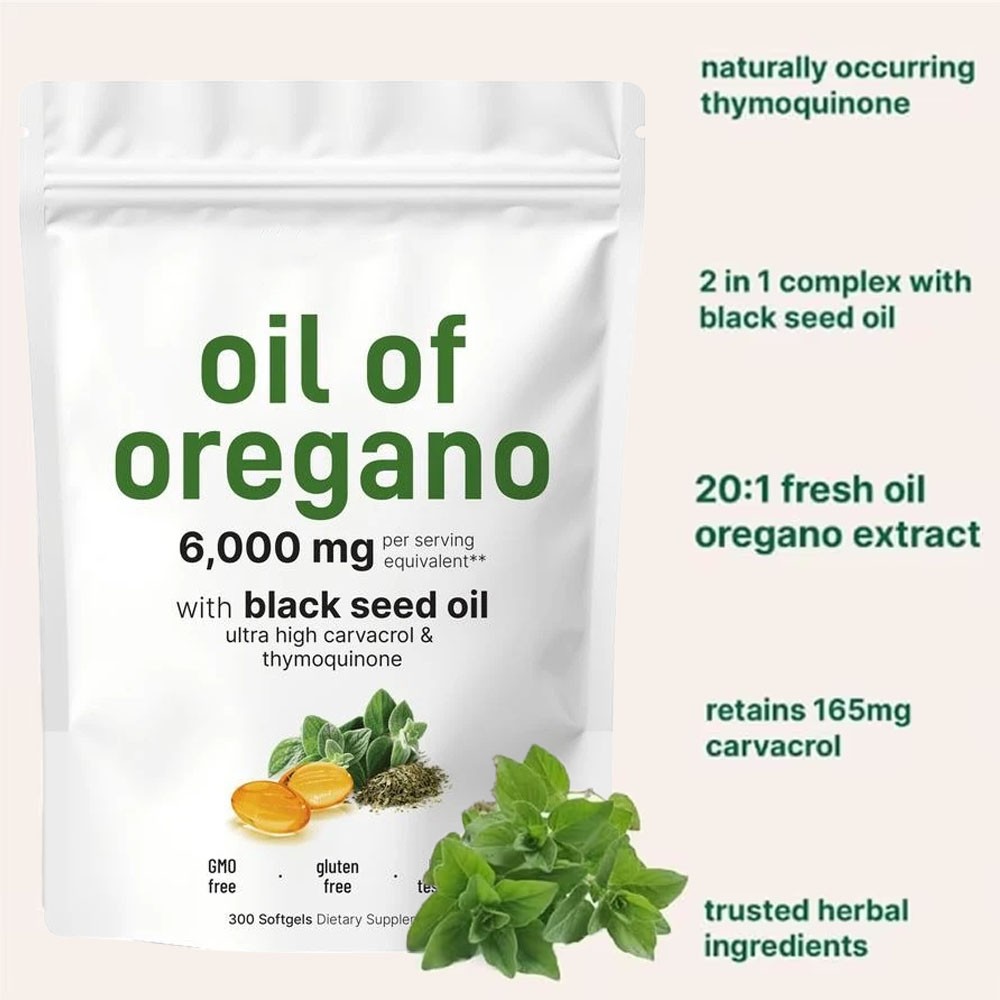 Oil of Oregano & Black Seed Softgels Count with Carvacrol,Immune Support US