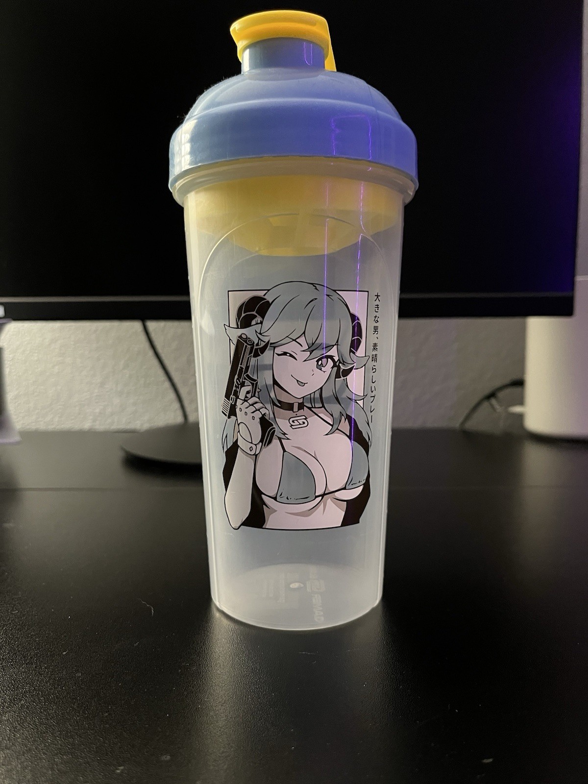 Jschaltt Gamersupps Bottle 20 fl oz Clear Blue Yellow Screw-on Lid Plastic
