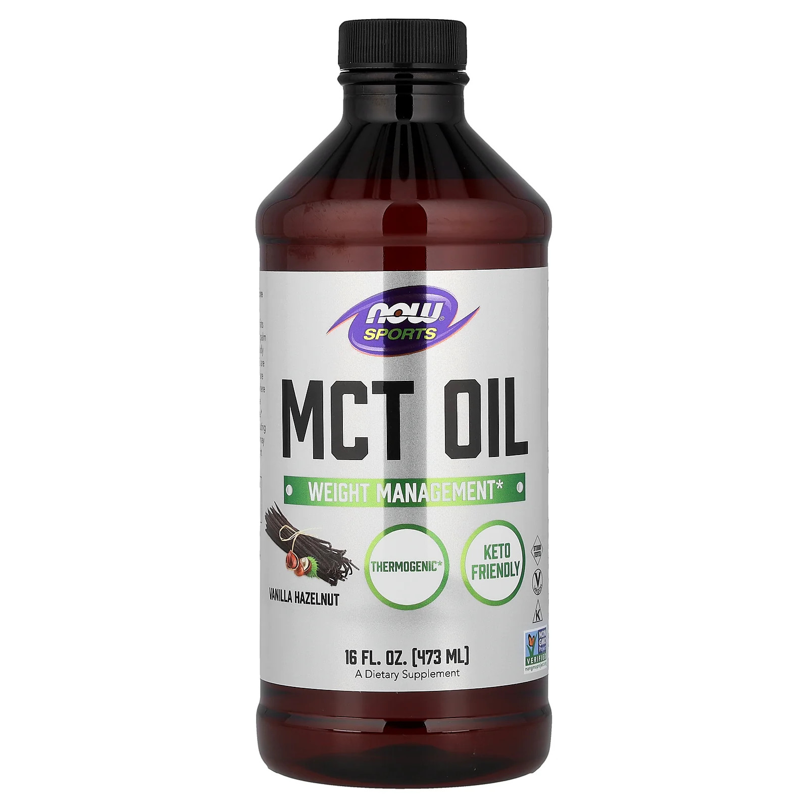 2 X NOW Foods, Sports, MCT Oil, Vanilla Hazelnut, 16 fl oz (473 ml)