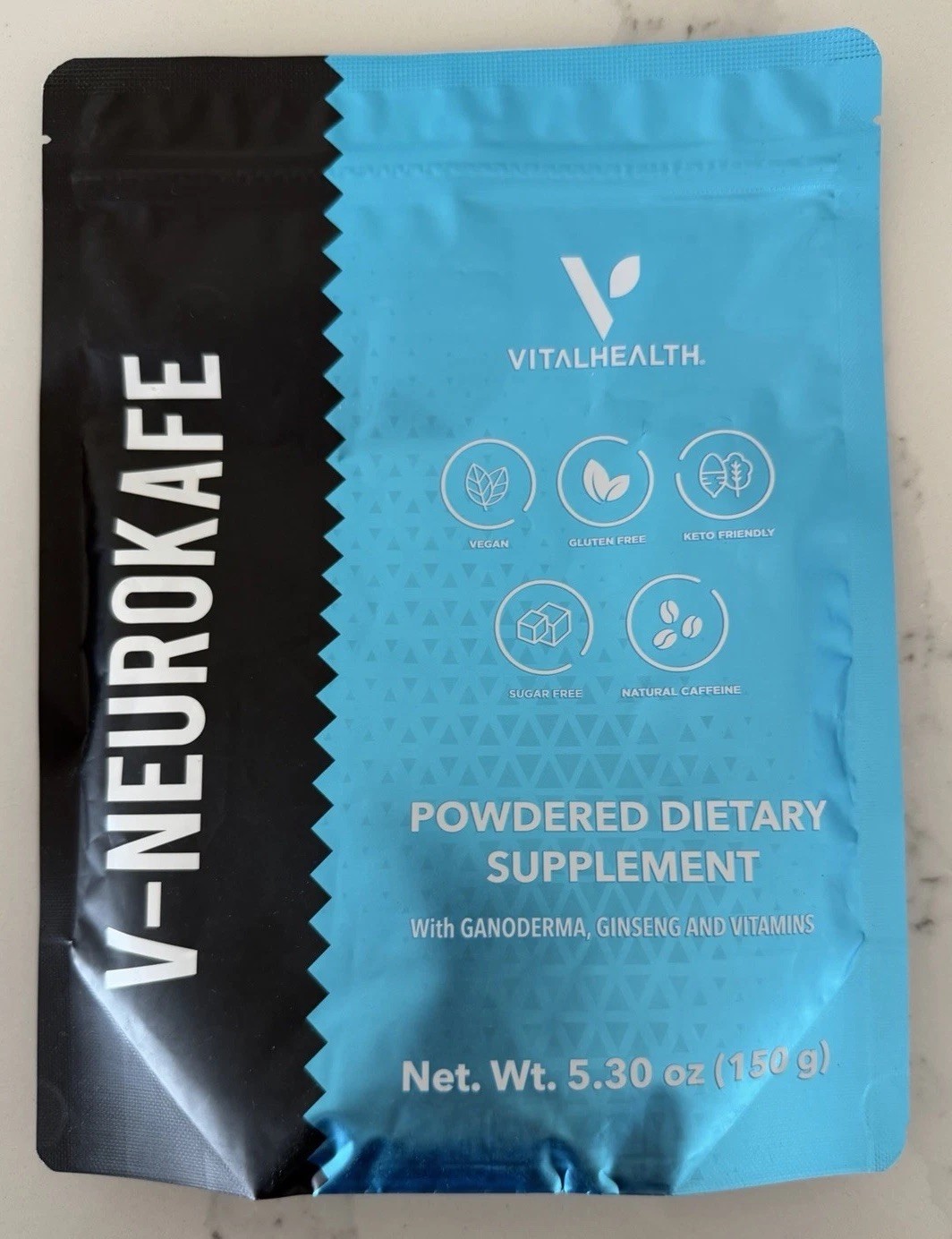 VitalHealth V-NeuroKafe Coffee Powder Energy Support Reishi Ginseng 5.3oz