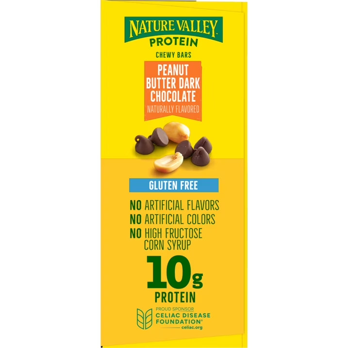 Nature Valley Protein Chewy Snack Bars, Peanut Butter Dark Chocolate, 15 Bars