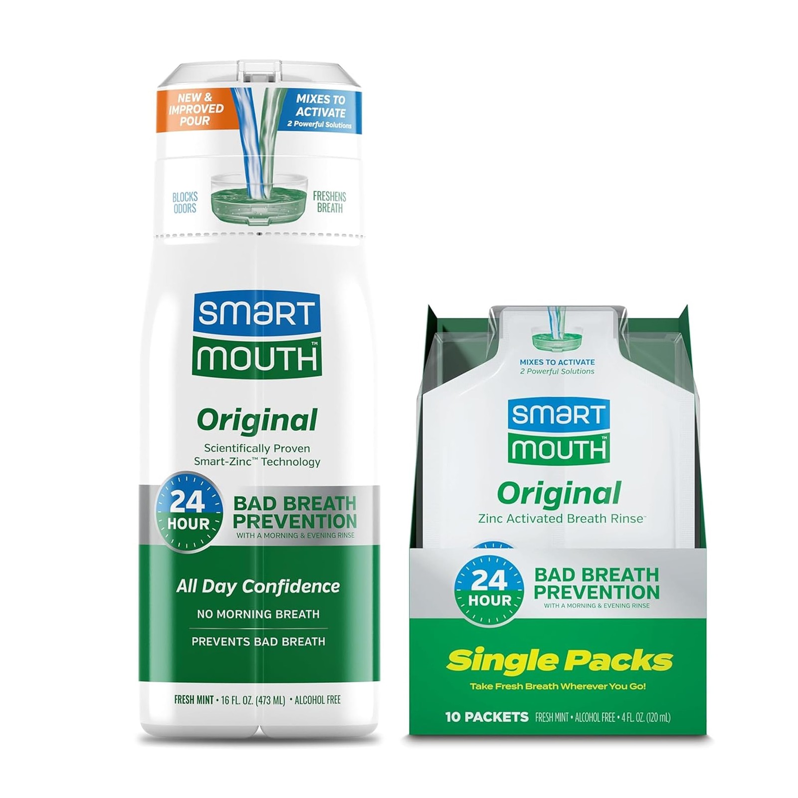 SmartMouth Original Zinc Activated Mouthwash & Single 20 Fl Oz (Pack of 1)