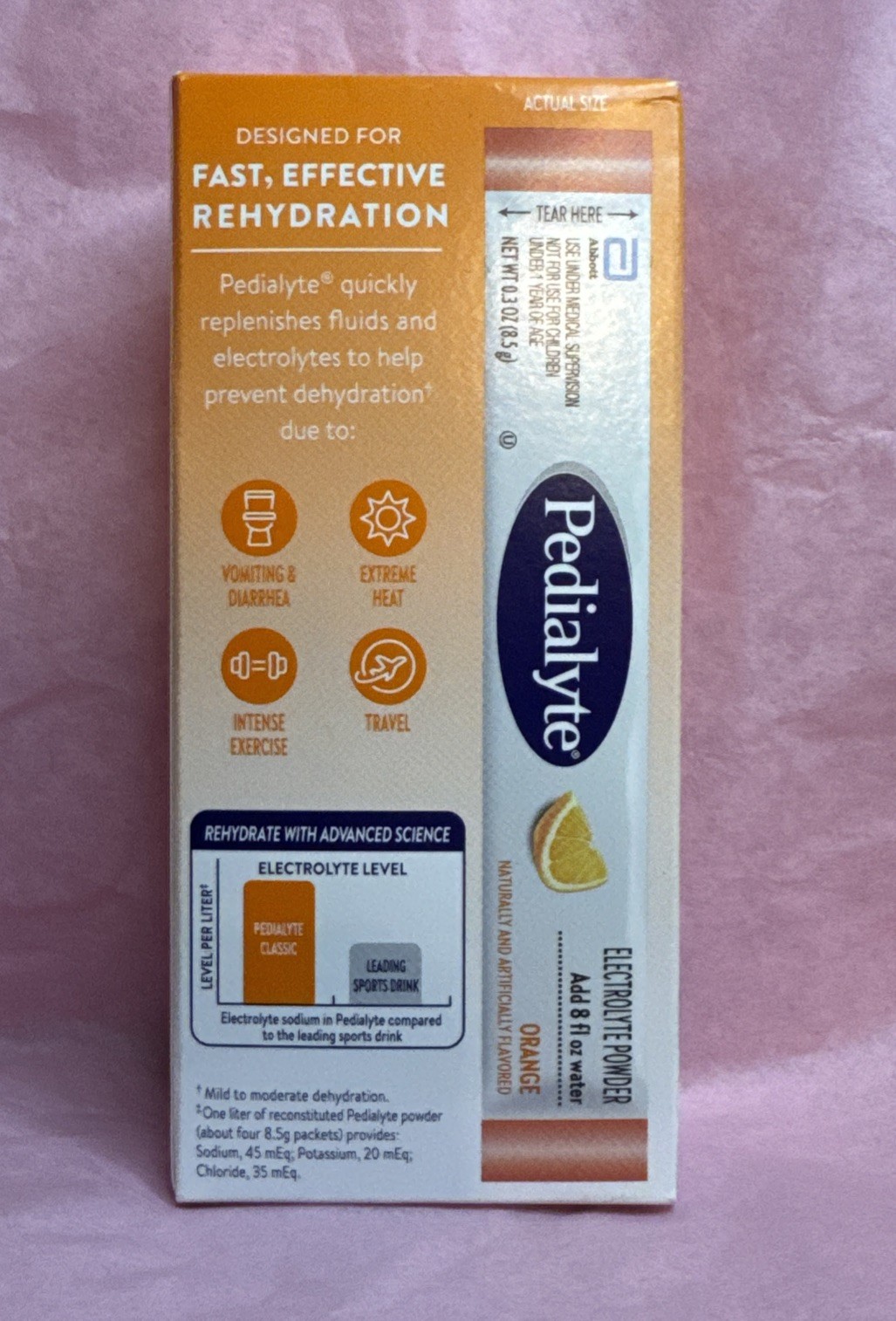 Pedialyte Electrolyte Orange Pwd 8X0.3Oz