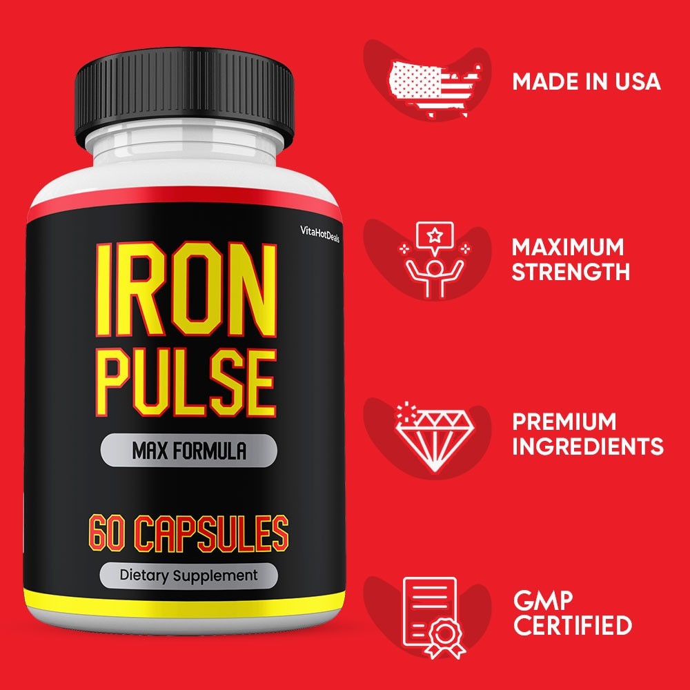 Iron Pulse Supplemement, Max Strength Formula, IronPulse Capsules (10 pack)