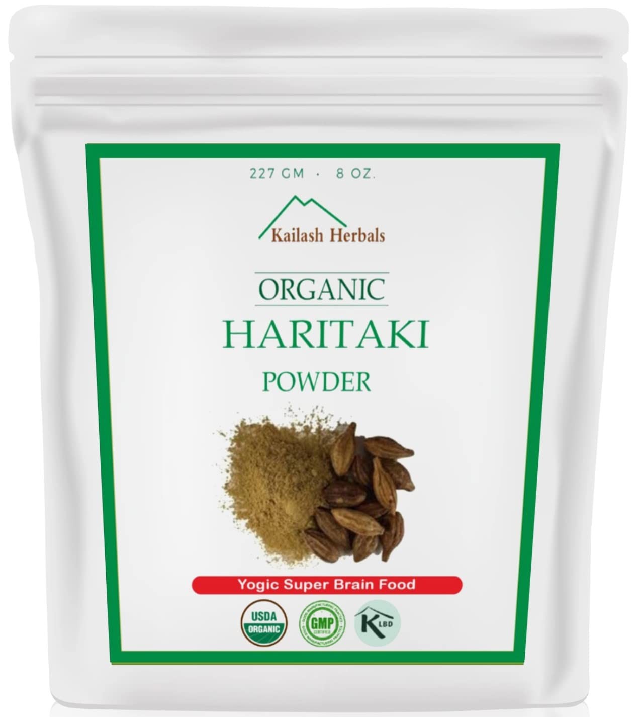Kailash Herbals Organic Haritaki Powder USDA Certified 8 Ounce (Pack of 1)