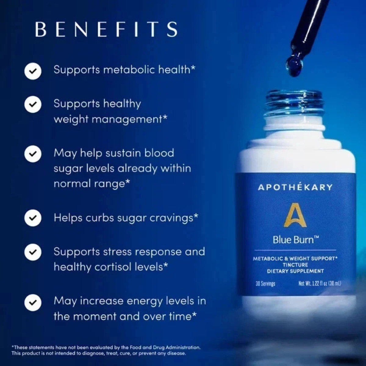 Apothékary Blue Burn Tincture 1.0 oz | Natural Metabolic & Weight Relief