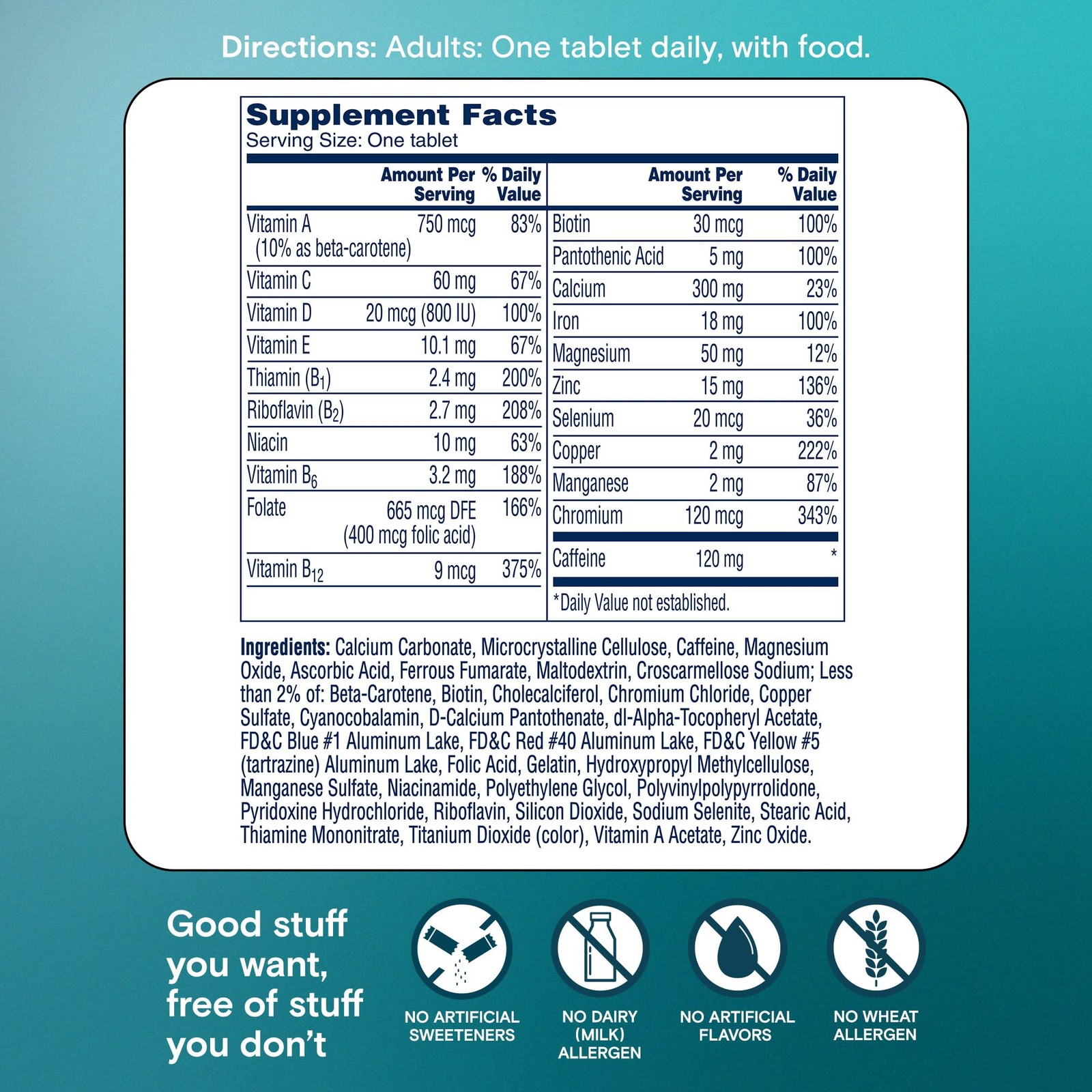 One A Day Women’s Active Metabolism Daily 120 Count (Pack of 1), Blue
