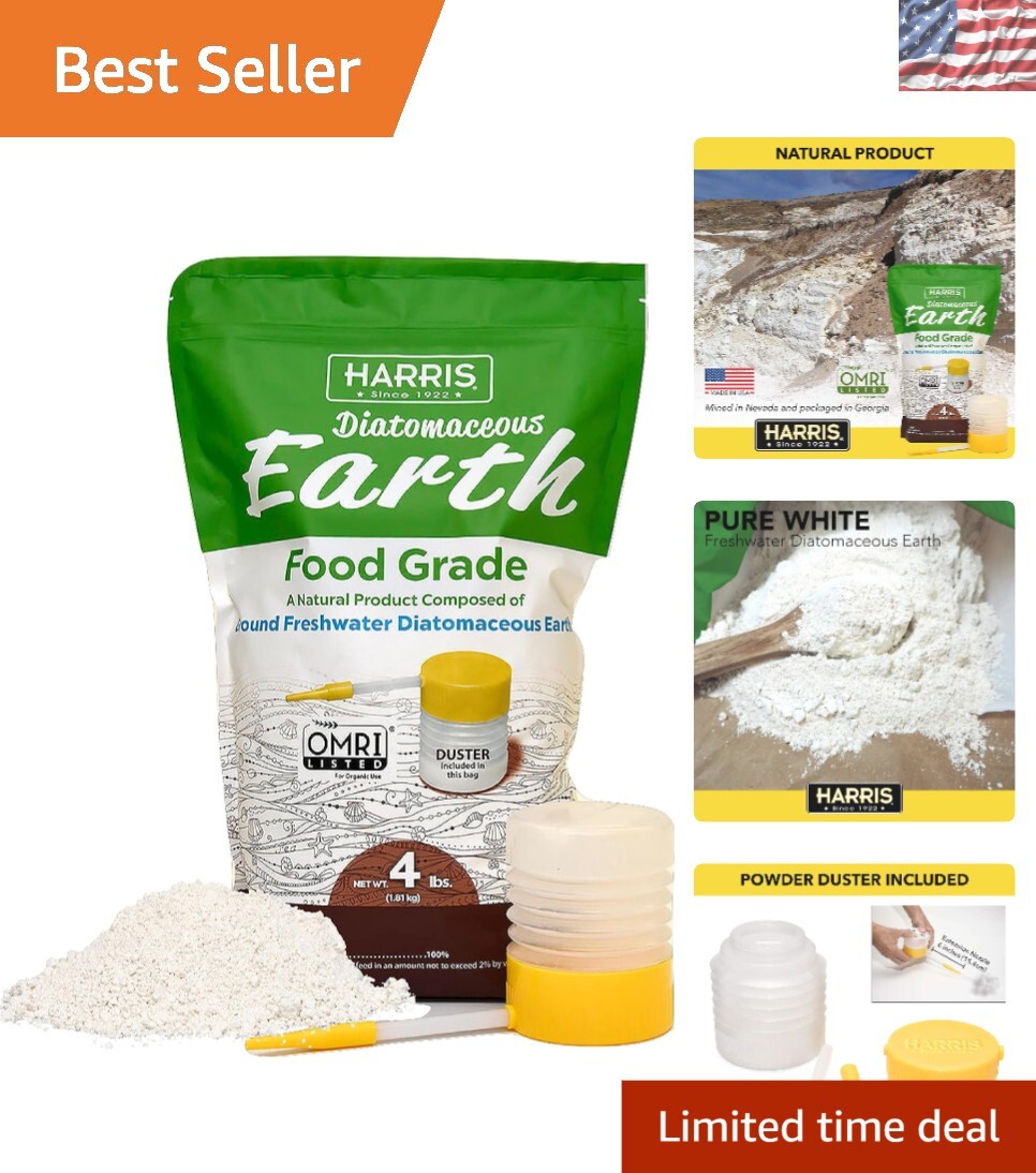 OMRI Listed Food Grade Diatomaceous Earth 4lb – Natural & Versatile Application