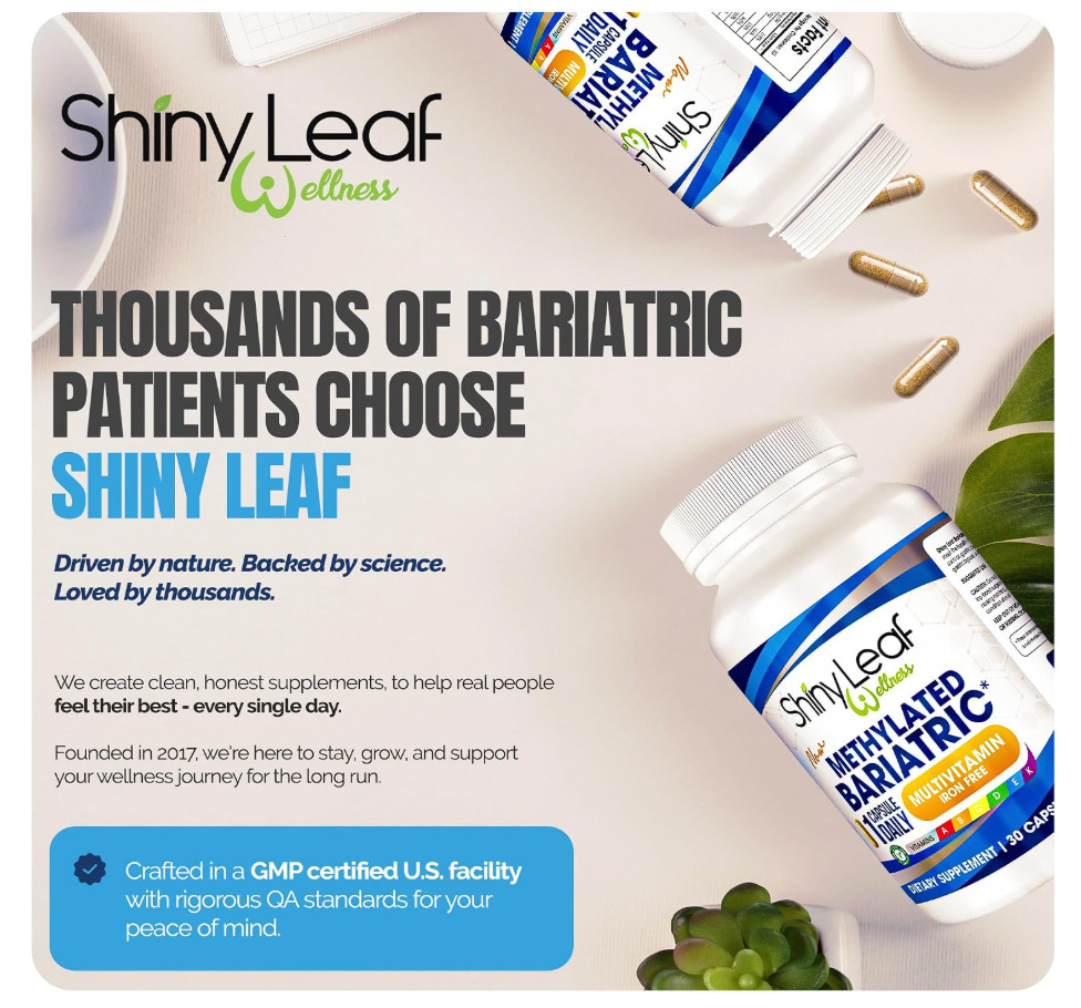 2 Pack – Shiny Leaf Bariatric Multivitamin No Iron 60 Caps Total – EXP 01/29