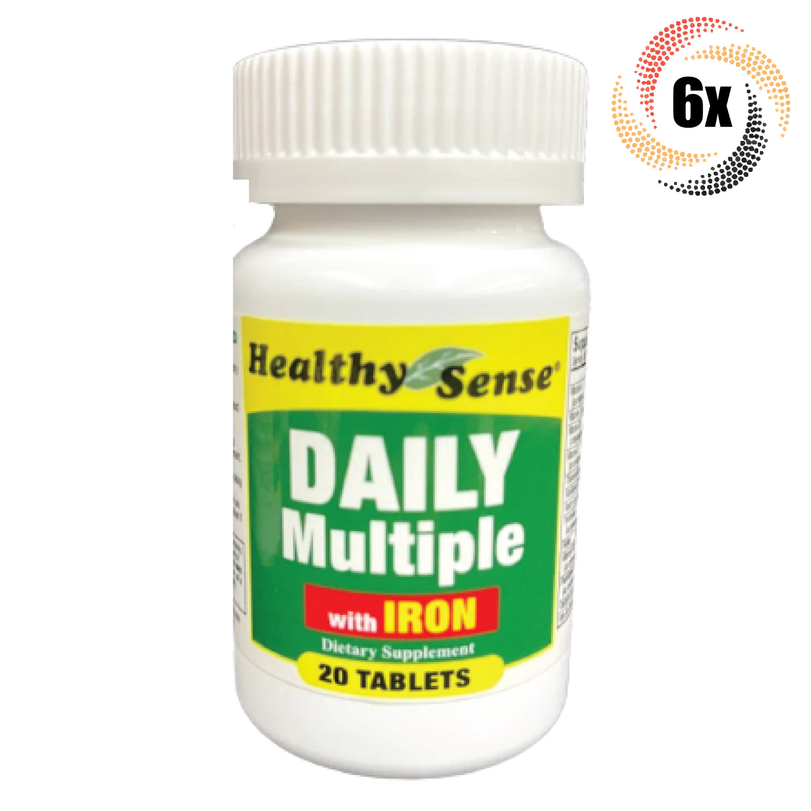 6x Bottles Healthy Sense Daily Multiple With Iron Diet Tablets | 20 Per Bottle