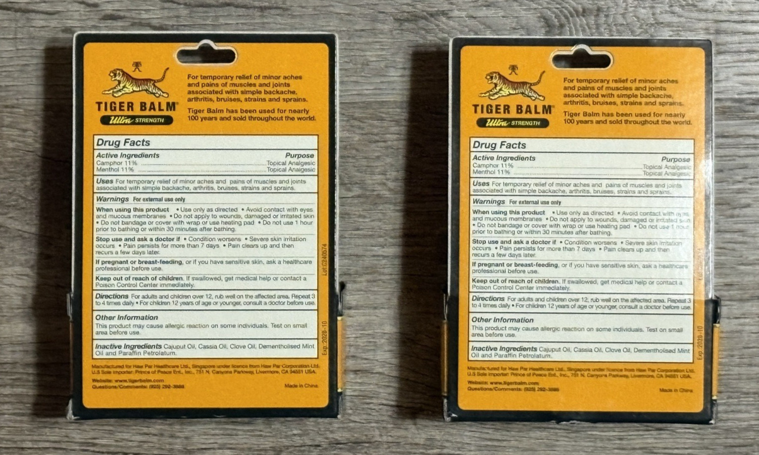 2 Tiger Balm Ultra Strength Ointment 0.63 oz: Exp. 10/2028 NEW, SEALED