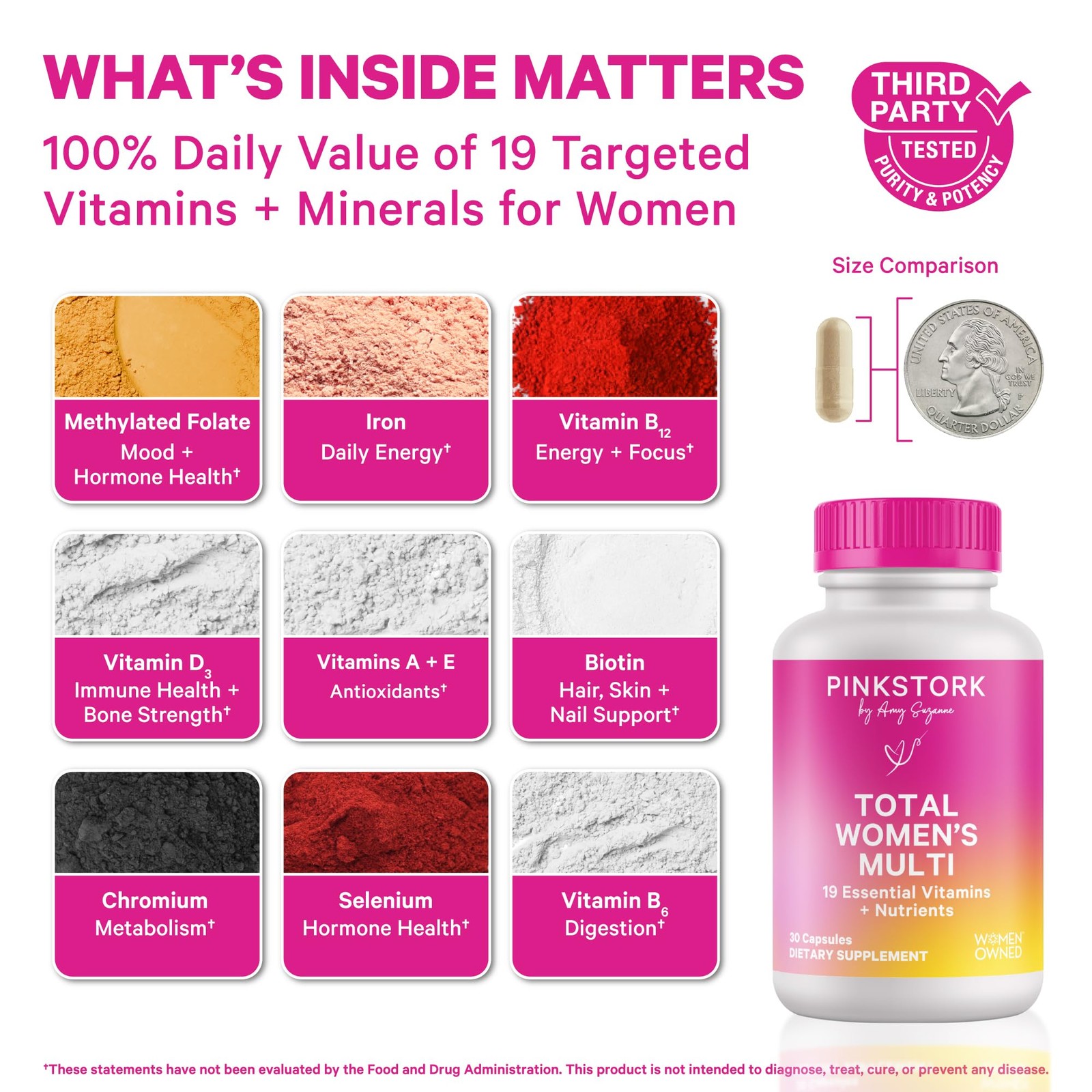 Pink Stork Total Women’s Multivitamin – 19 30 Count (Pack of 1), Pinl
