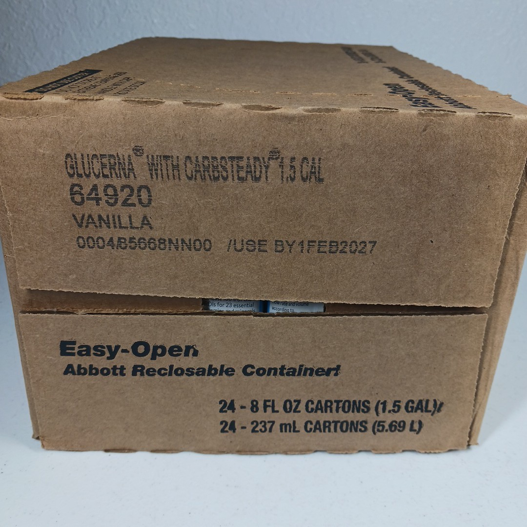 Glucerna 1.5 cal/vanilla with carbsteady/24 bottles/8 oz Exp FEB, 2027 (1.5 Gal)