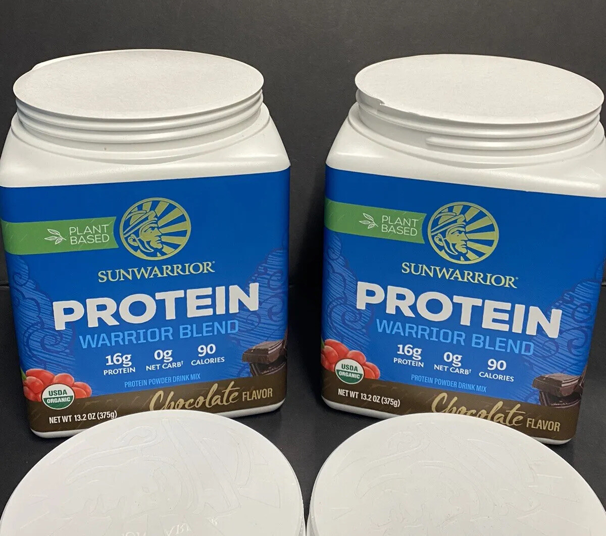 2 Warrior Blend Organic High Performance Protein Powder 13.2 Oz (375g) Chocolate