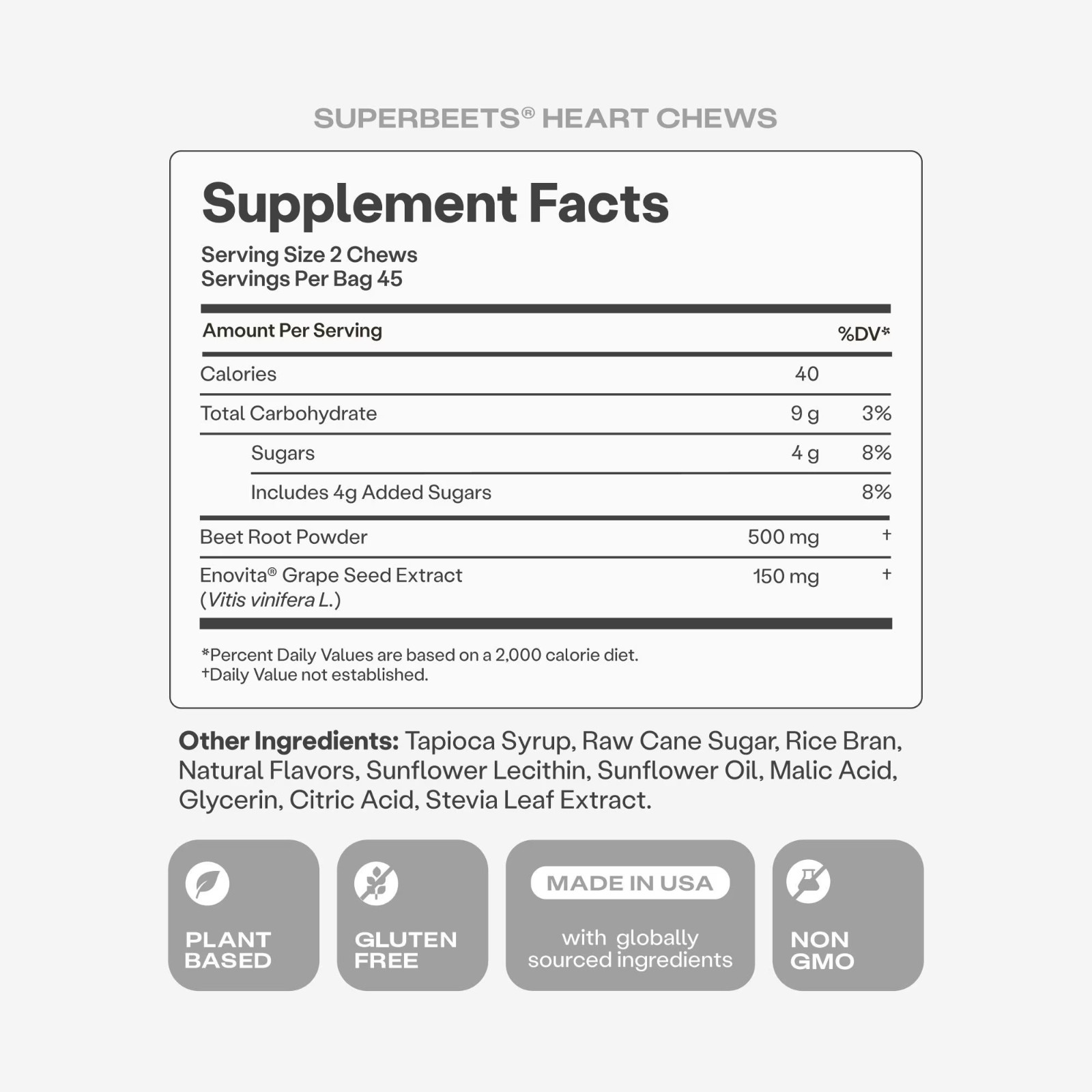 Humann SuperBeets Heart Chews, Pomegranate Berry 90 ct.(pack of 2)