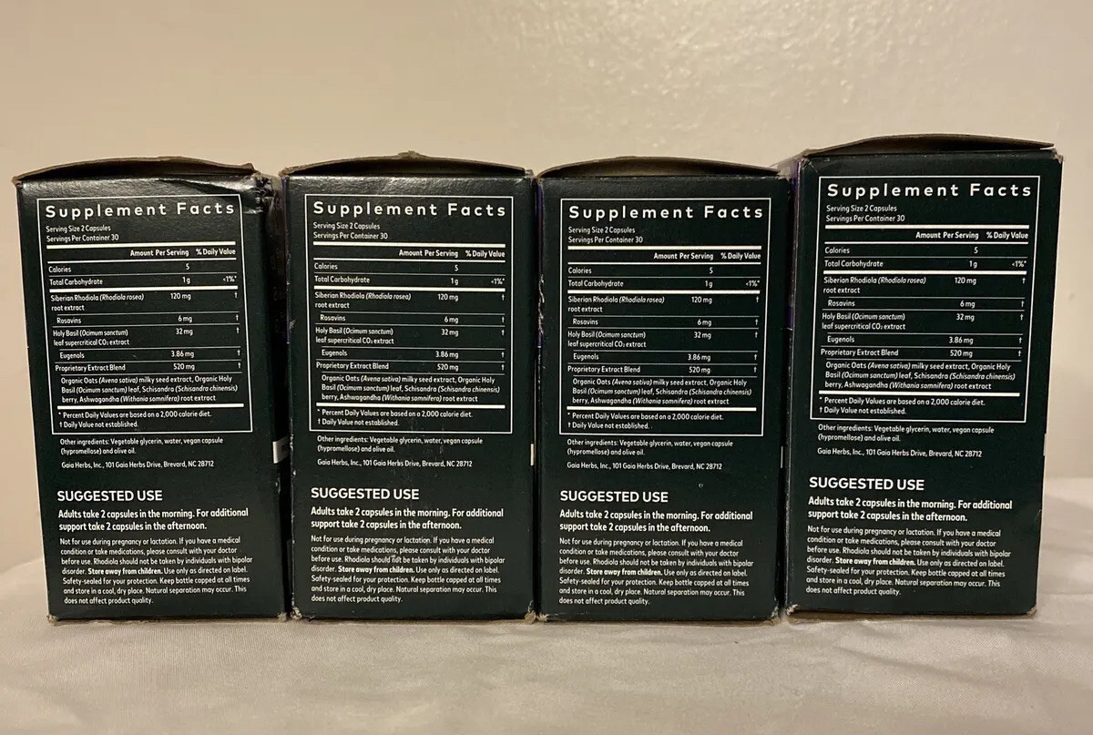 Gaia Herbs Adrenal Health Daily Support 240 LIQUID PHYTO CAPSULES