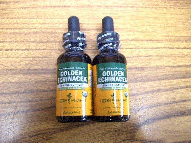 2-Herb Pharm Golden Echinacea Liquid Herbal Extract Immune Support 1 fl oz ea