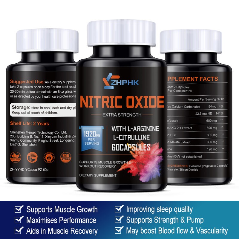 Nitric Oxide & Circulation Booster – L-Arginine,L-Citrulline -Extra Strength