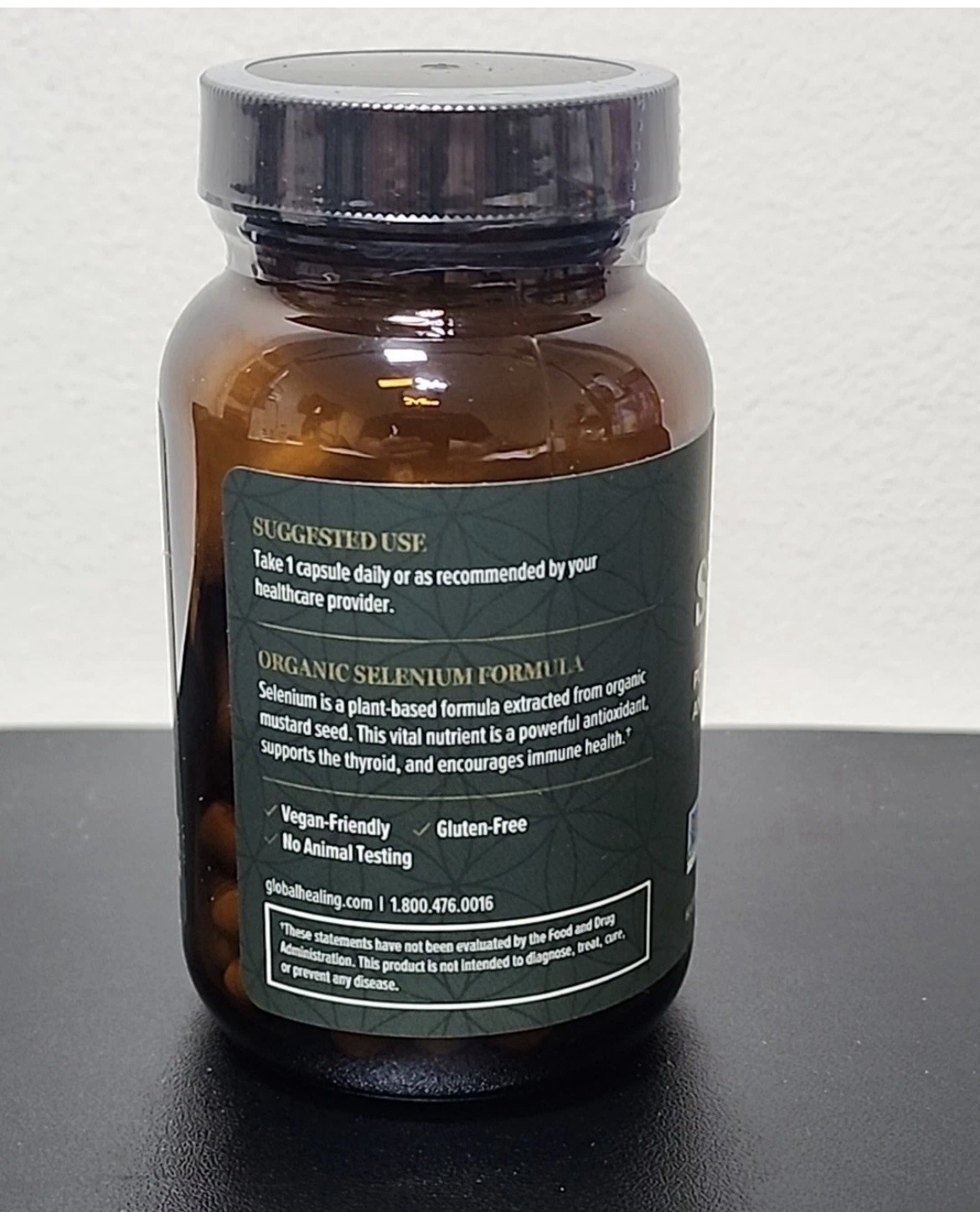 Global Healing Center Plant Based Selenium Antioxidant And Thyroid Support 60 Ct