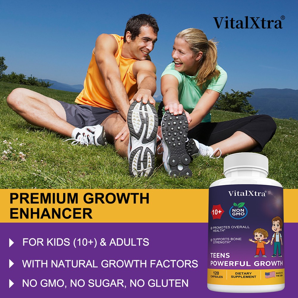 Premium Growth Enhancer For Kids 10+ & Adults Bone Health &Strength 120 Capsules