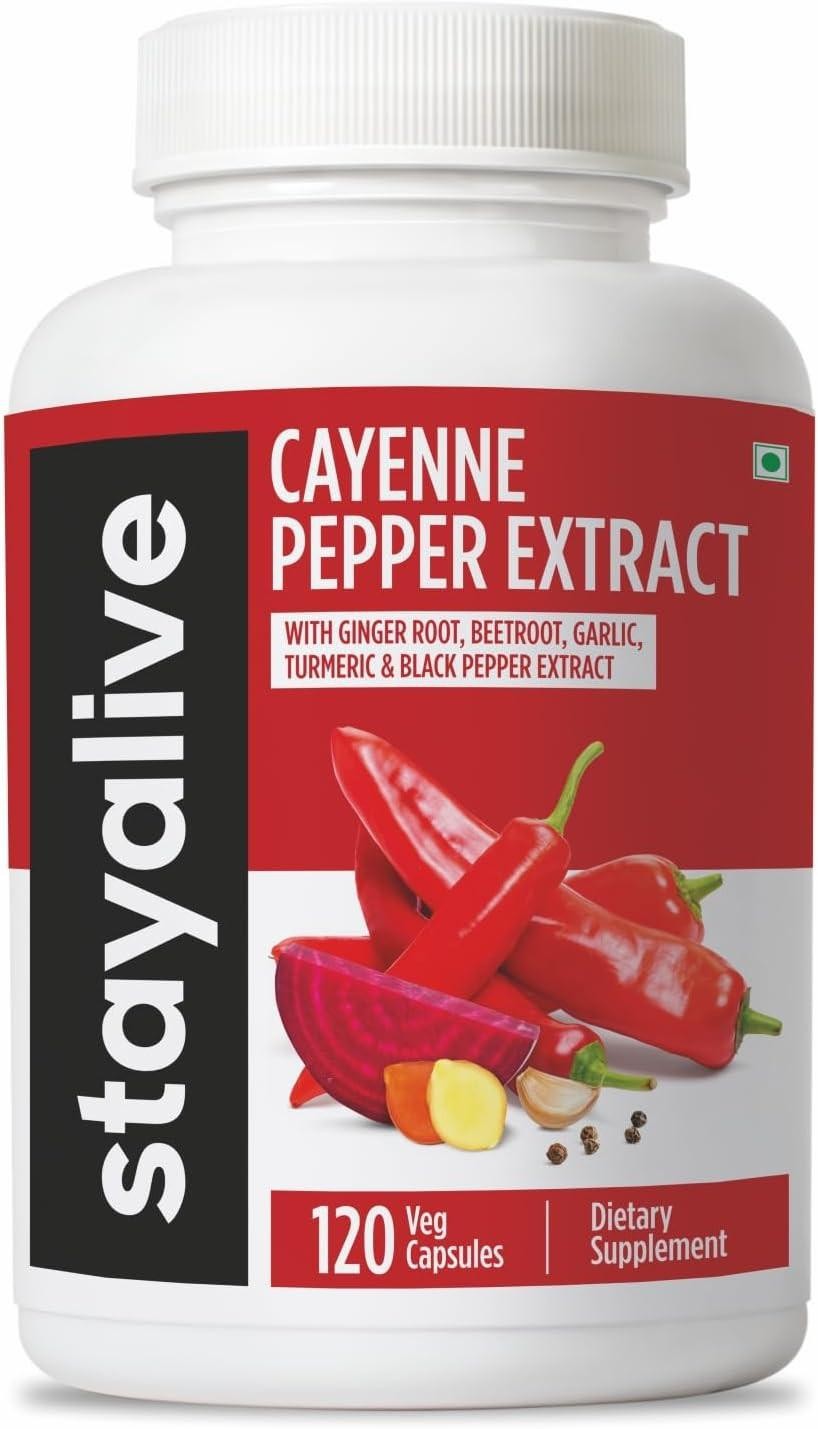 Cayenne Pepper Capsules, 6-in-1 Capsicum Blend W/ginger, Garlic, Turmeric, Beet