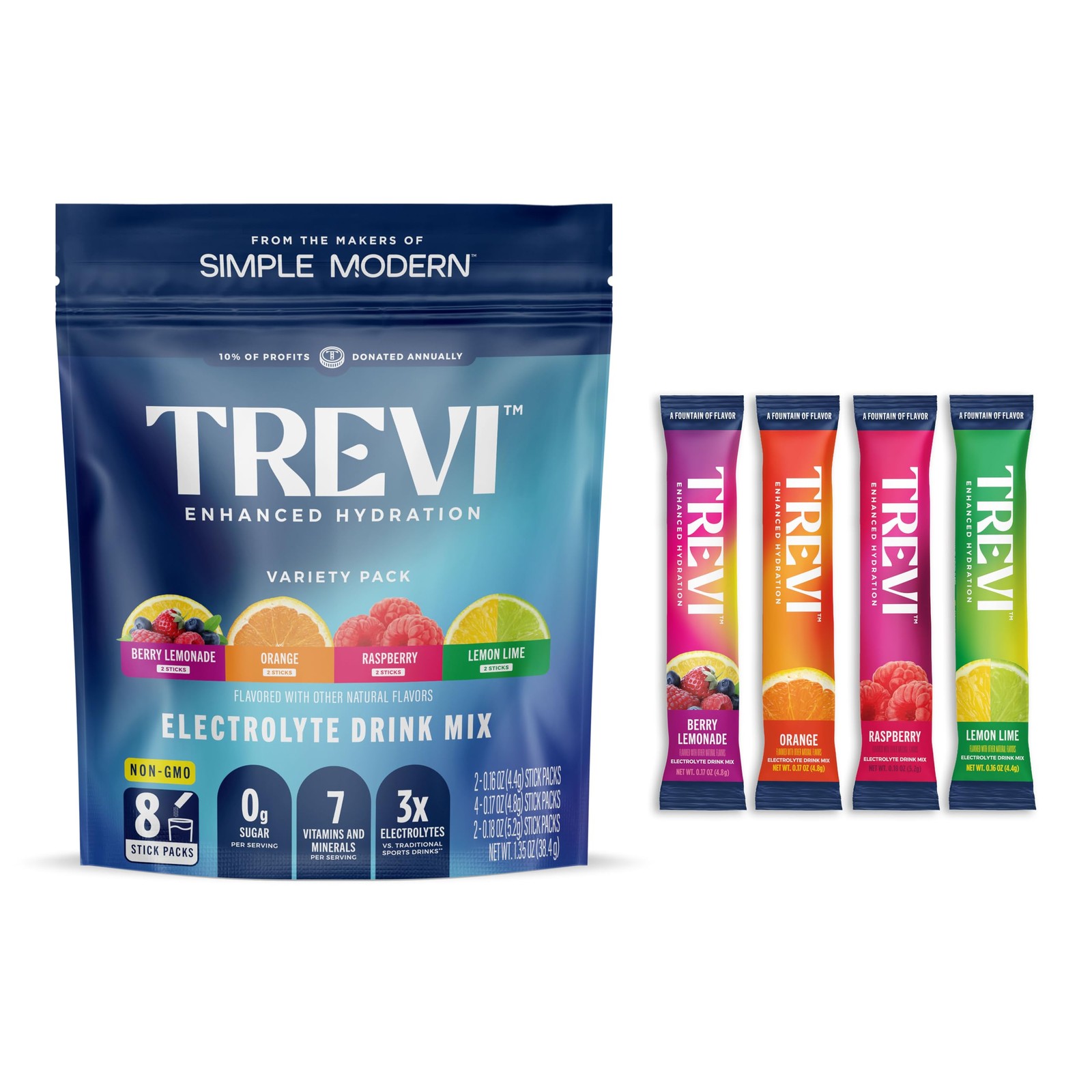TREVI™ Everyday Sugar Free Electrolytes – Essential Drink Mix 8 Servings